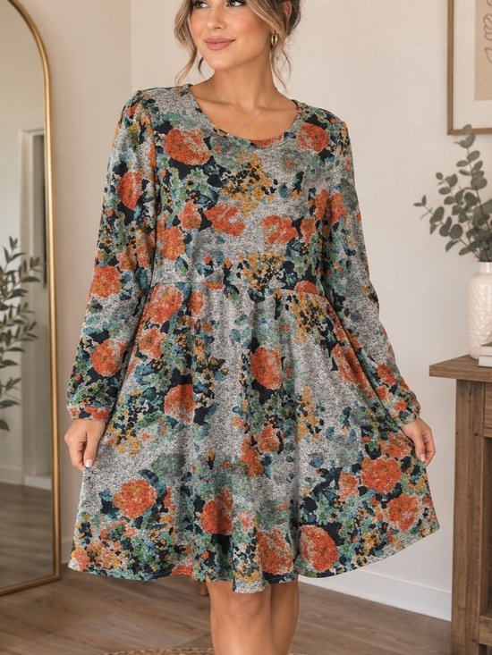 Anthropologie Dresses & Skirts - Anthropologie Saturday/Sunday grey heathered French terry knit long-sleeve dress